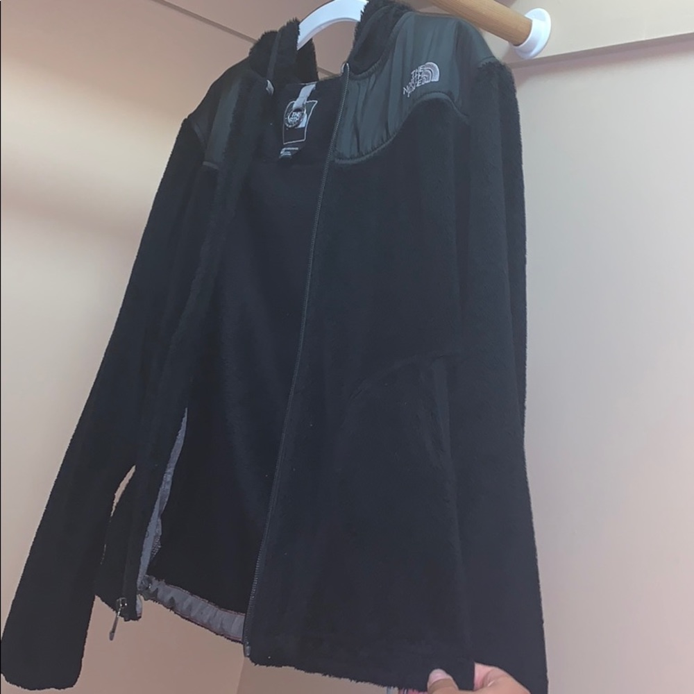 The North Face black fuzzy jacket
